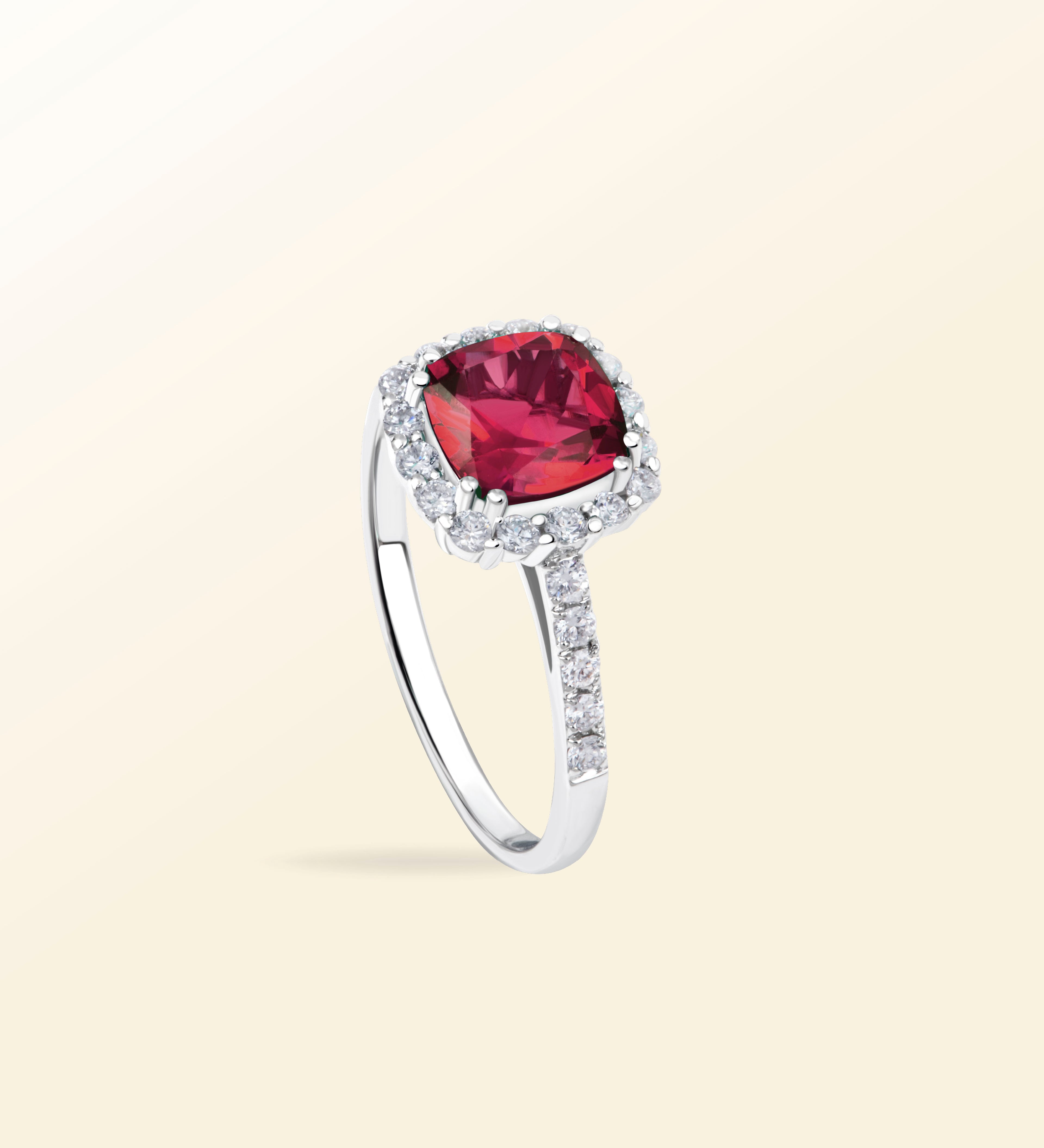 Bague Viva – Rubis Halo