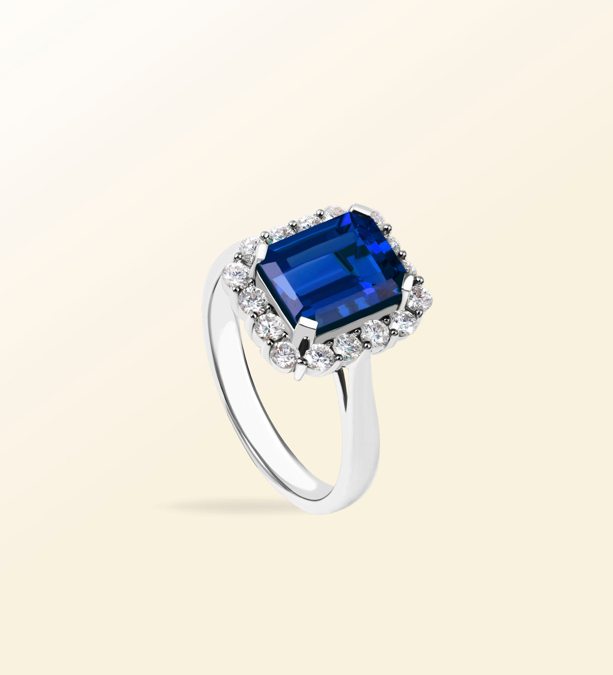 Bague Lumina – Saphir Halo