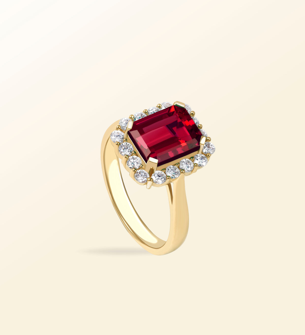 Bague Lumina – Rubis Halo