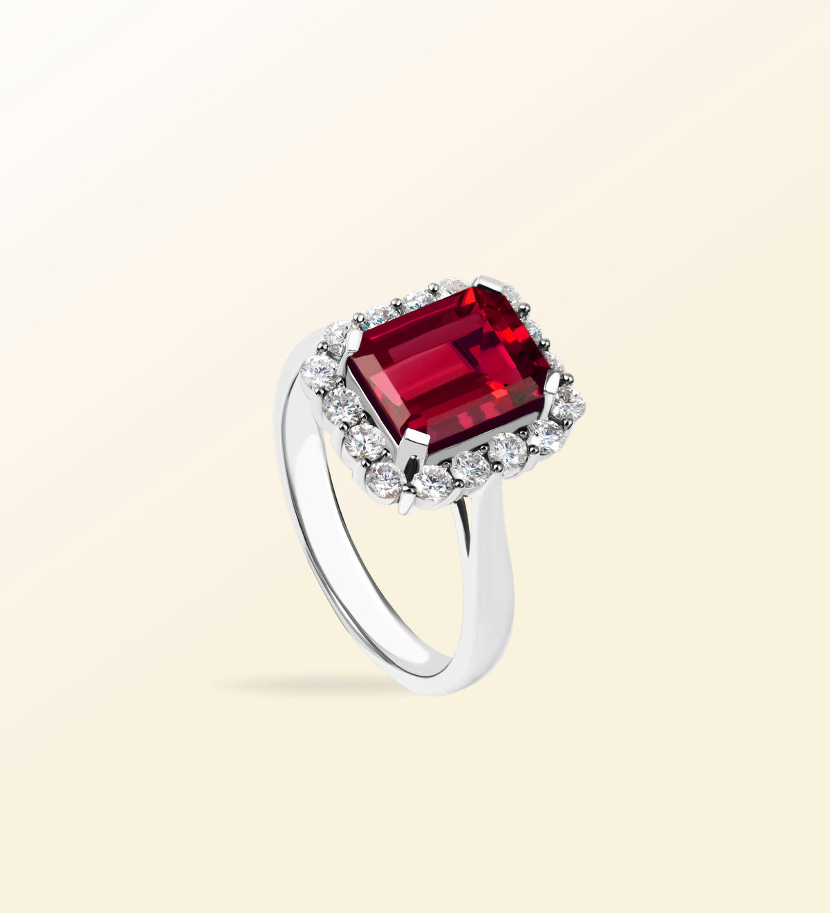 Bague Lumina – Rubis Halo