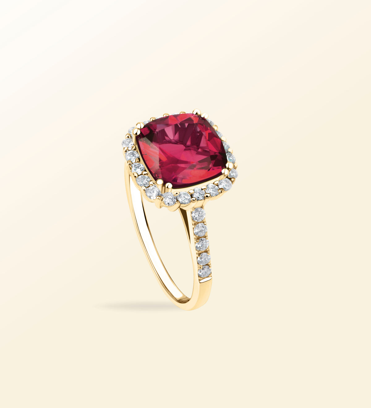 Bague Viva – Rubis Halo