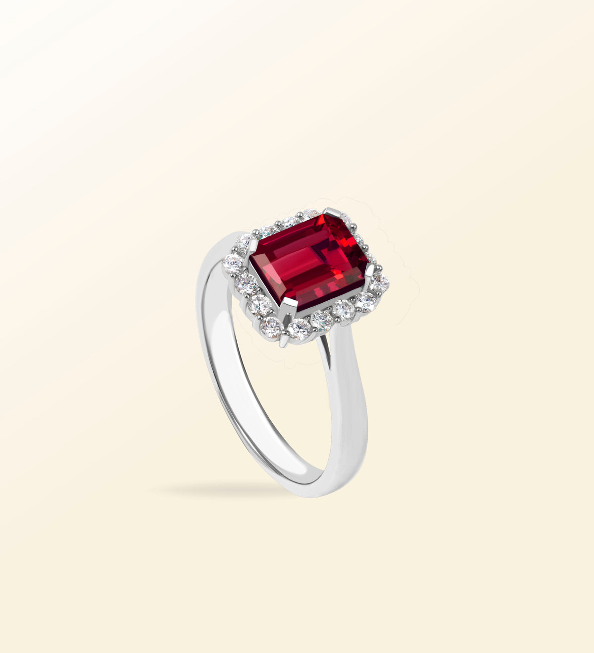 Bague Lumina – Rubis Halo