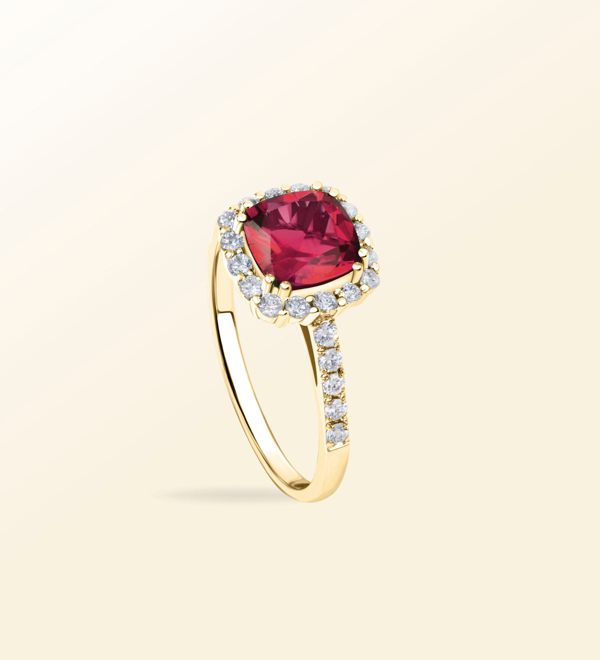 Bague Viva – Rubis Halo