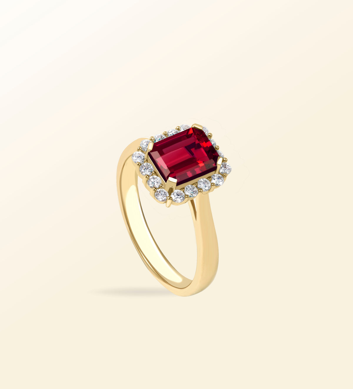Bague Lumina – Rubis Halo