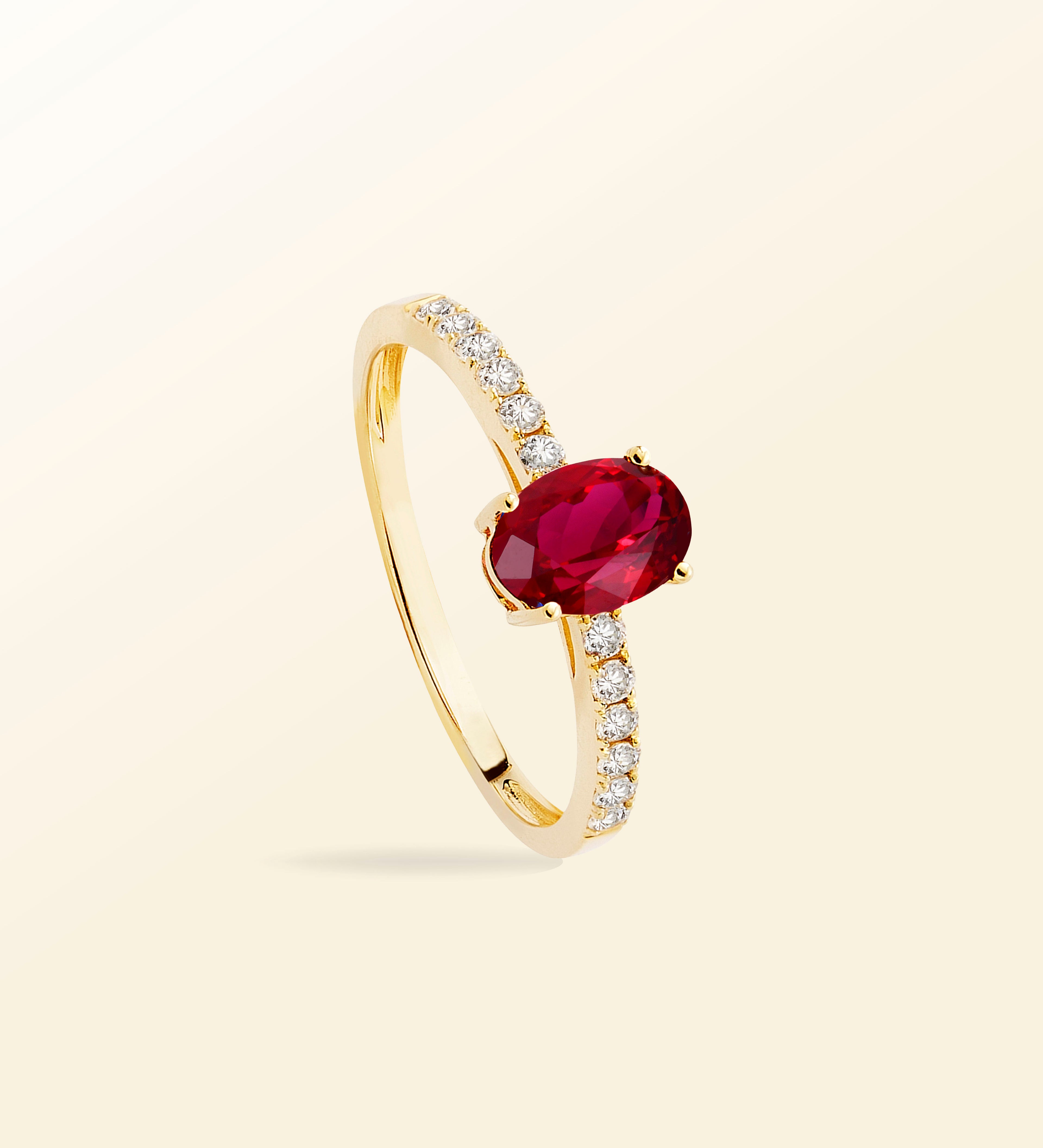 Bague Olivia – Rubis Solitaire accompagné