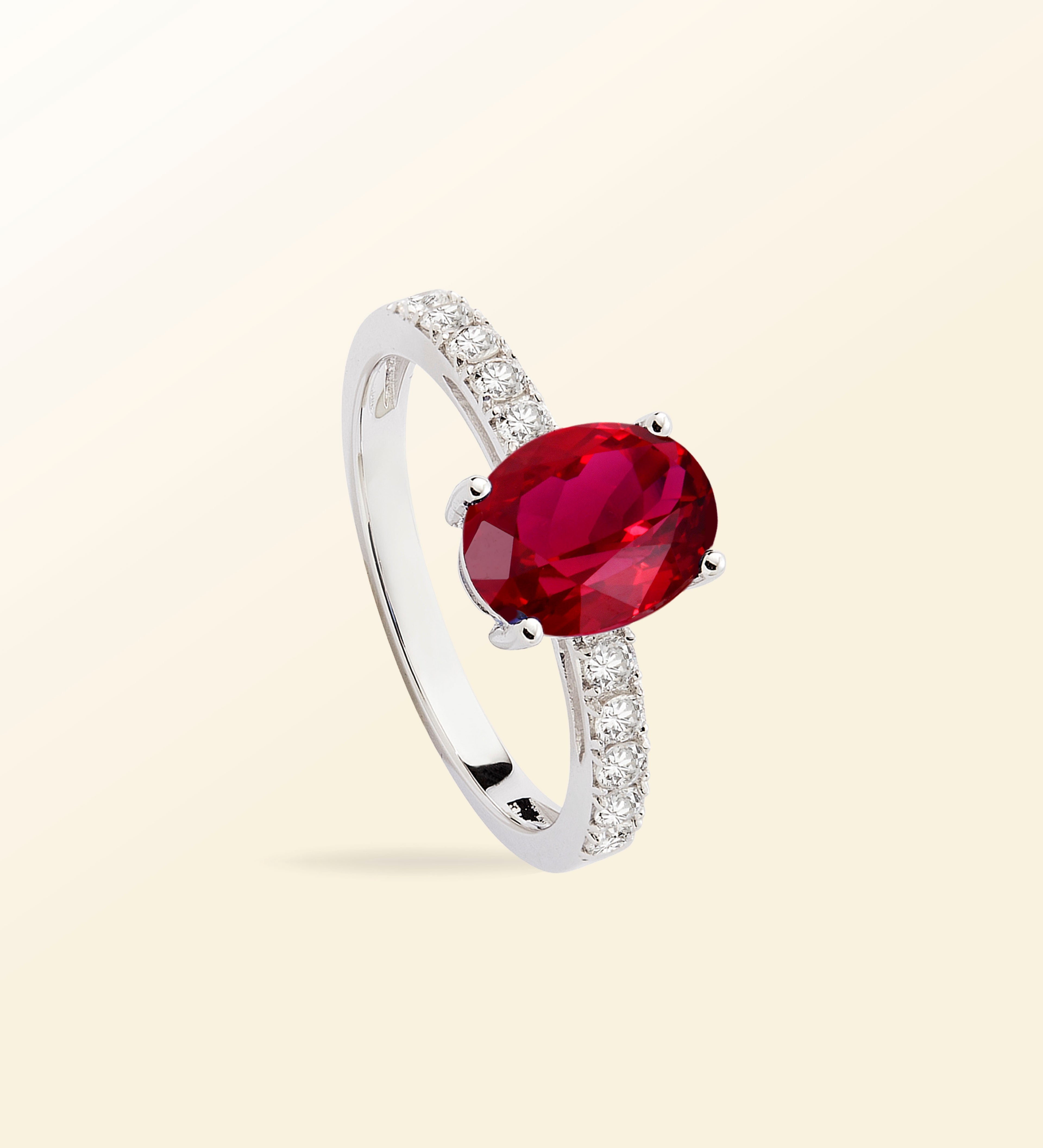 Bague Olivia – Rubis Solitaire accompagné