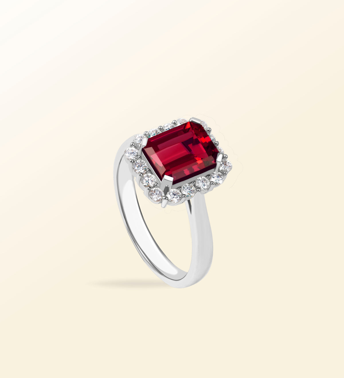 Bague Lumina – Rubis Halo