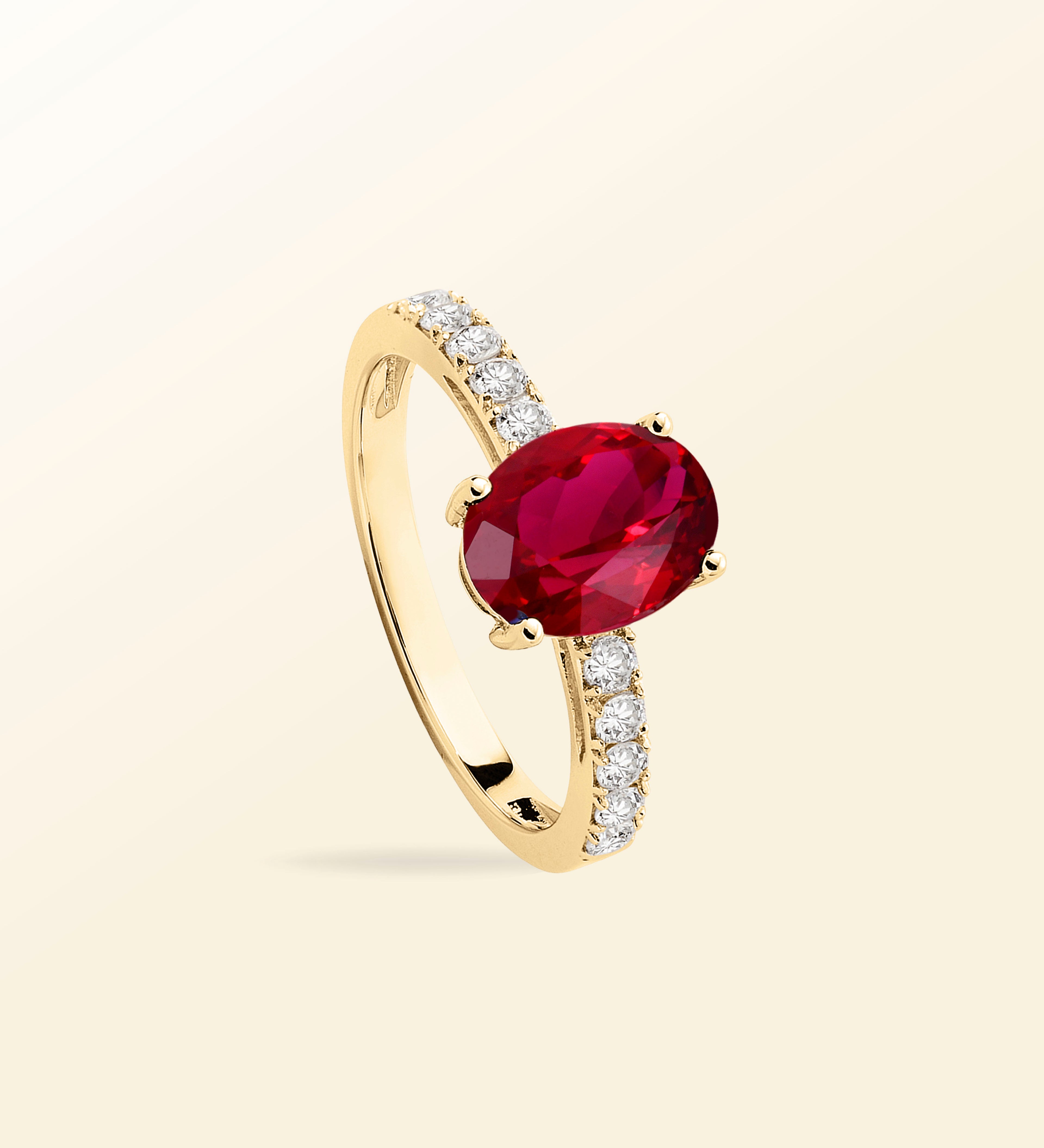 Bague Olivia – Rubis Solitaire accompagné
