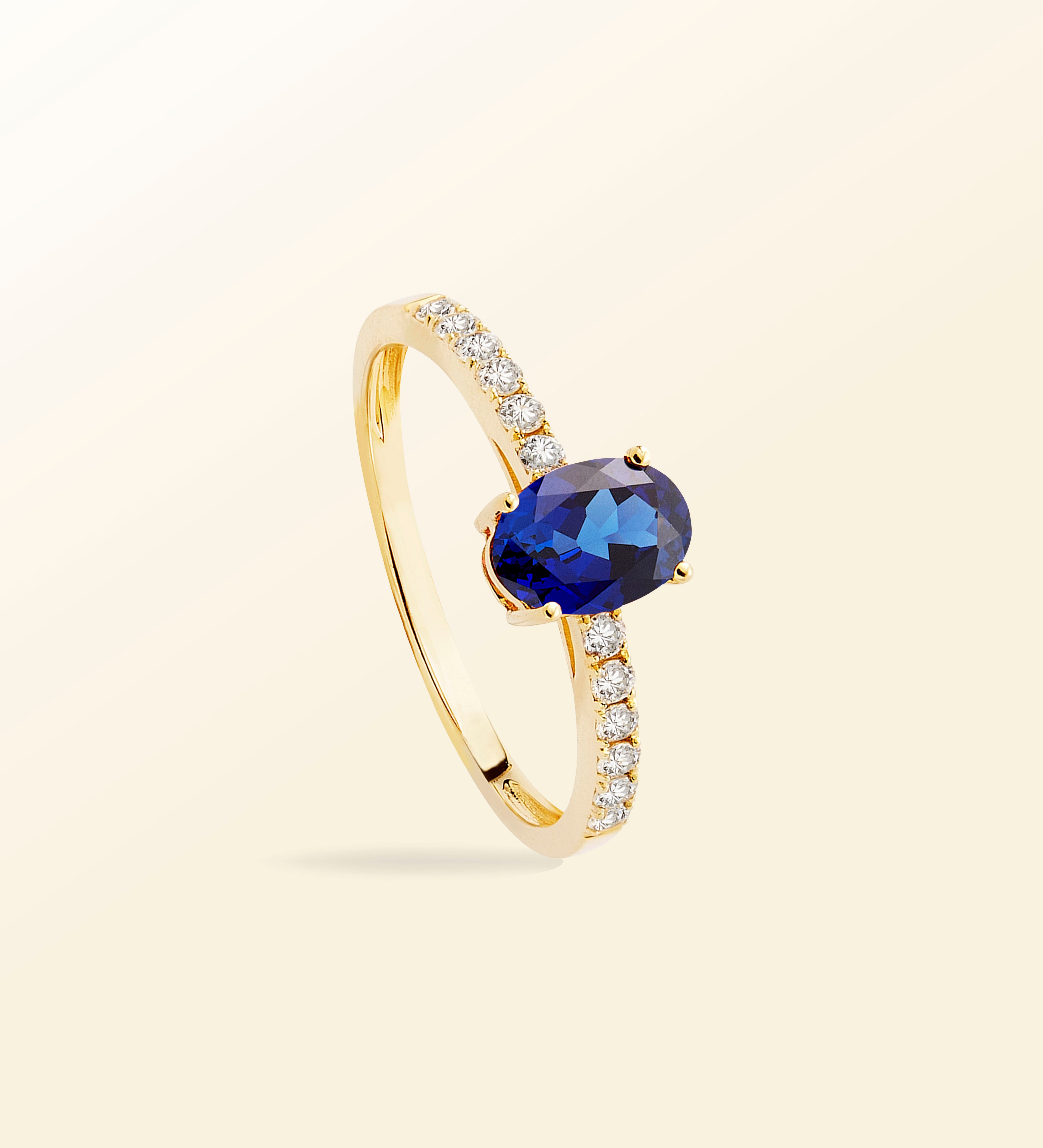 Bague Olivia – Saphir Solitaire accompagné