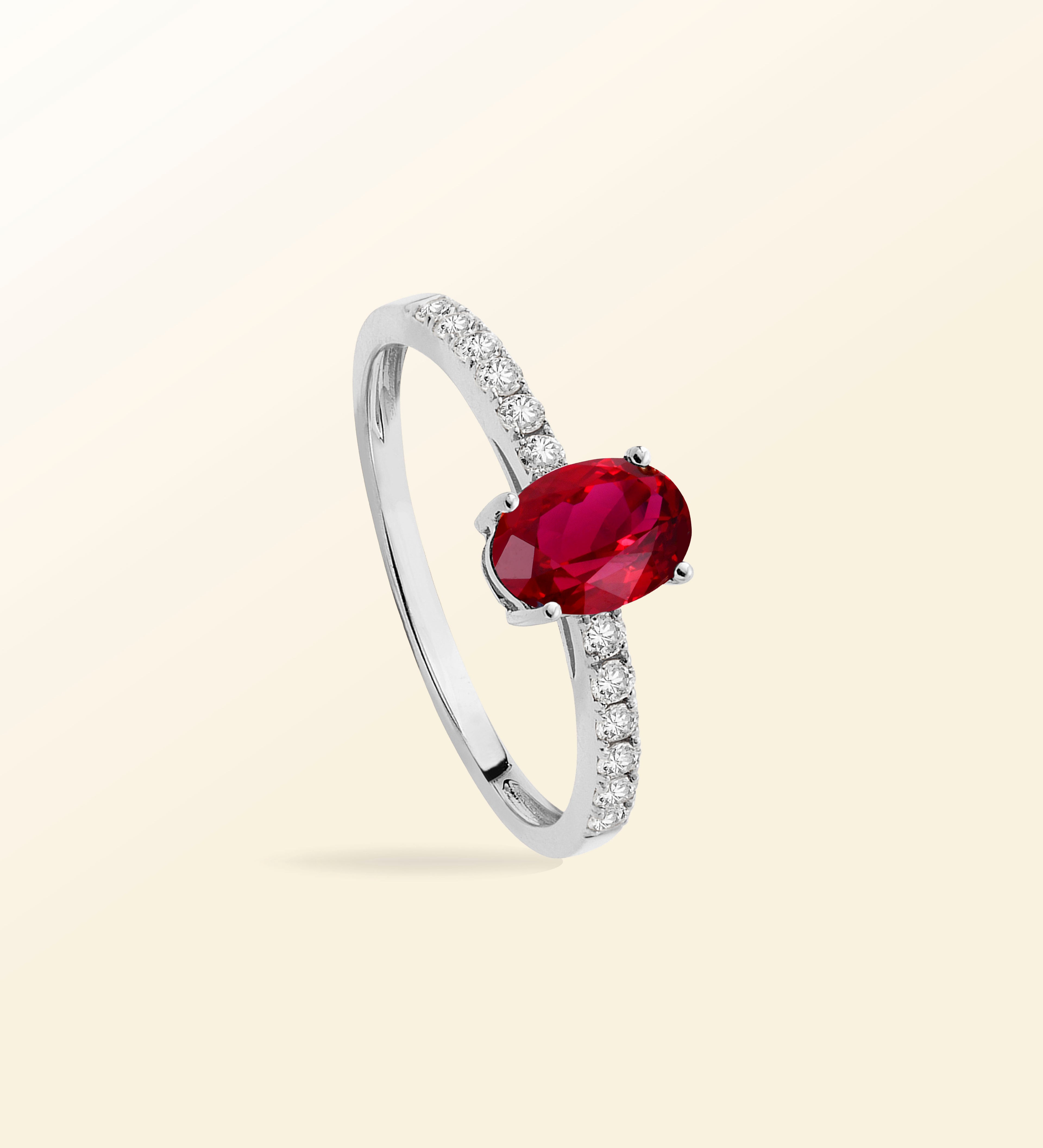 Bague Olivia – Rubis Solitaire accompagné