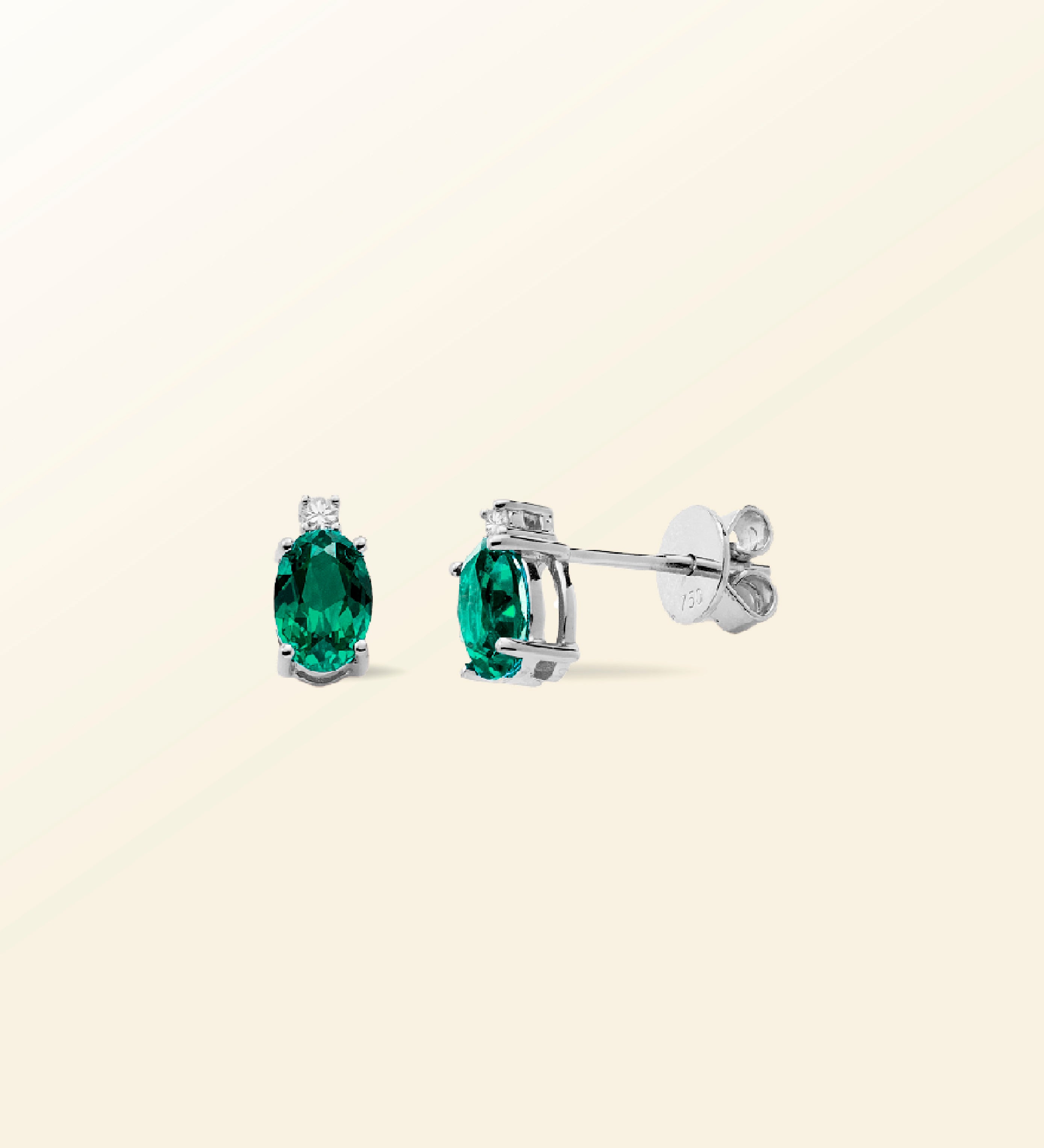 Boucles d’oreilles puces ovale & diamants