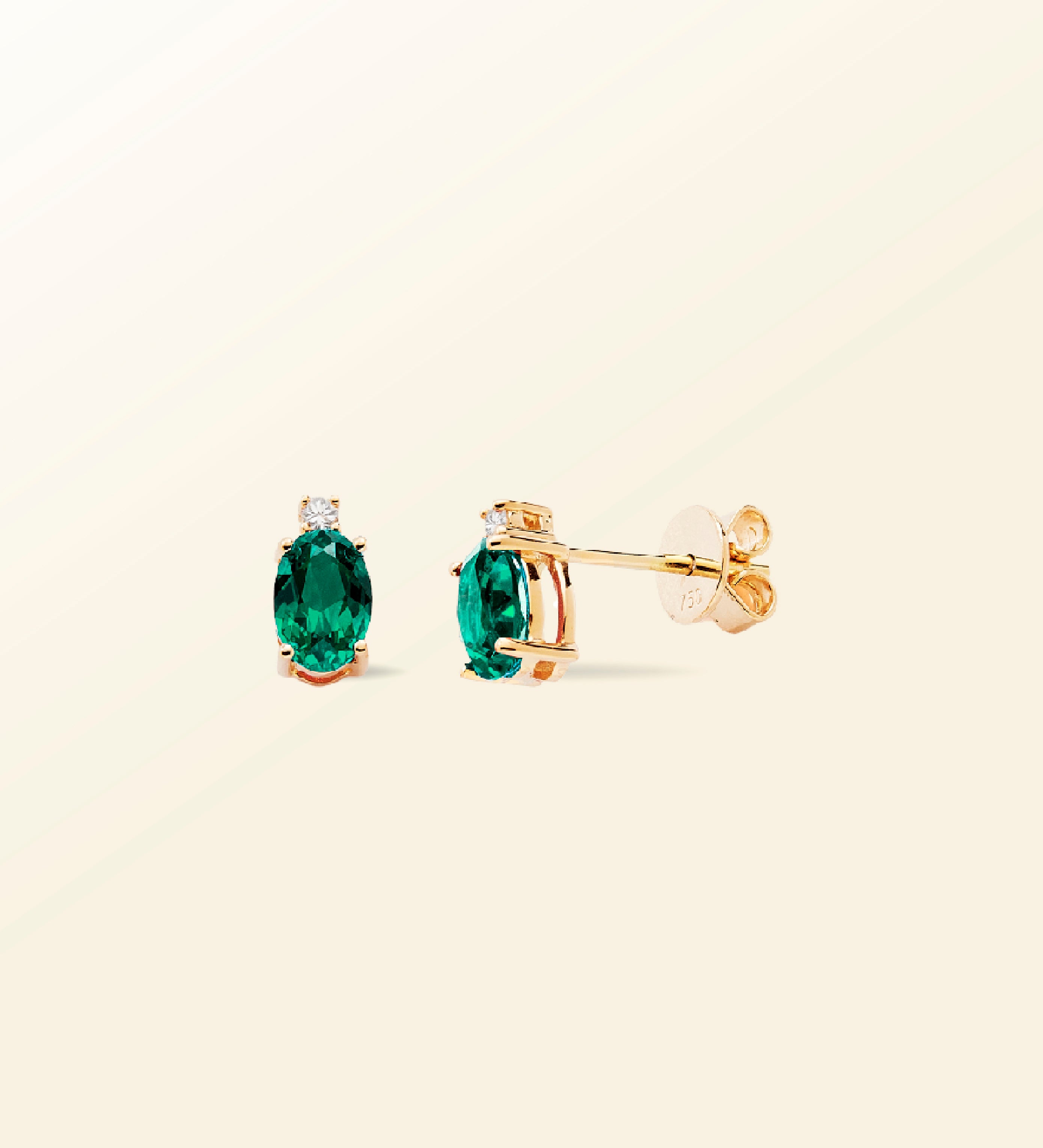 Boucles d’oreilles puces ovale & diamants