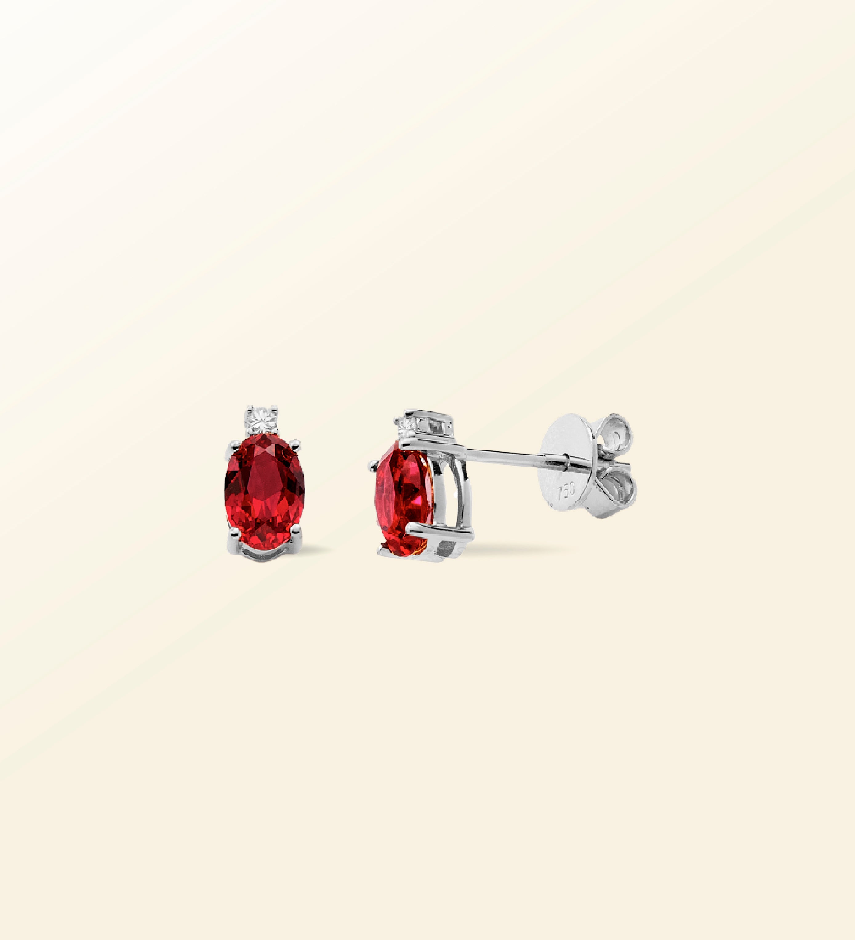 Boucles d’oreilles puces ovale & diamants