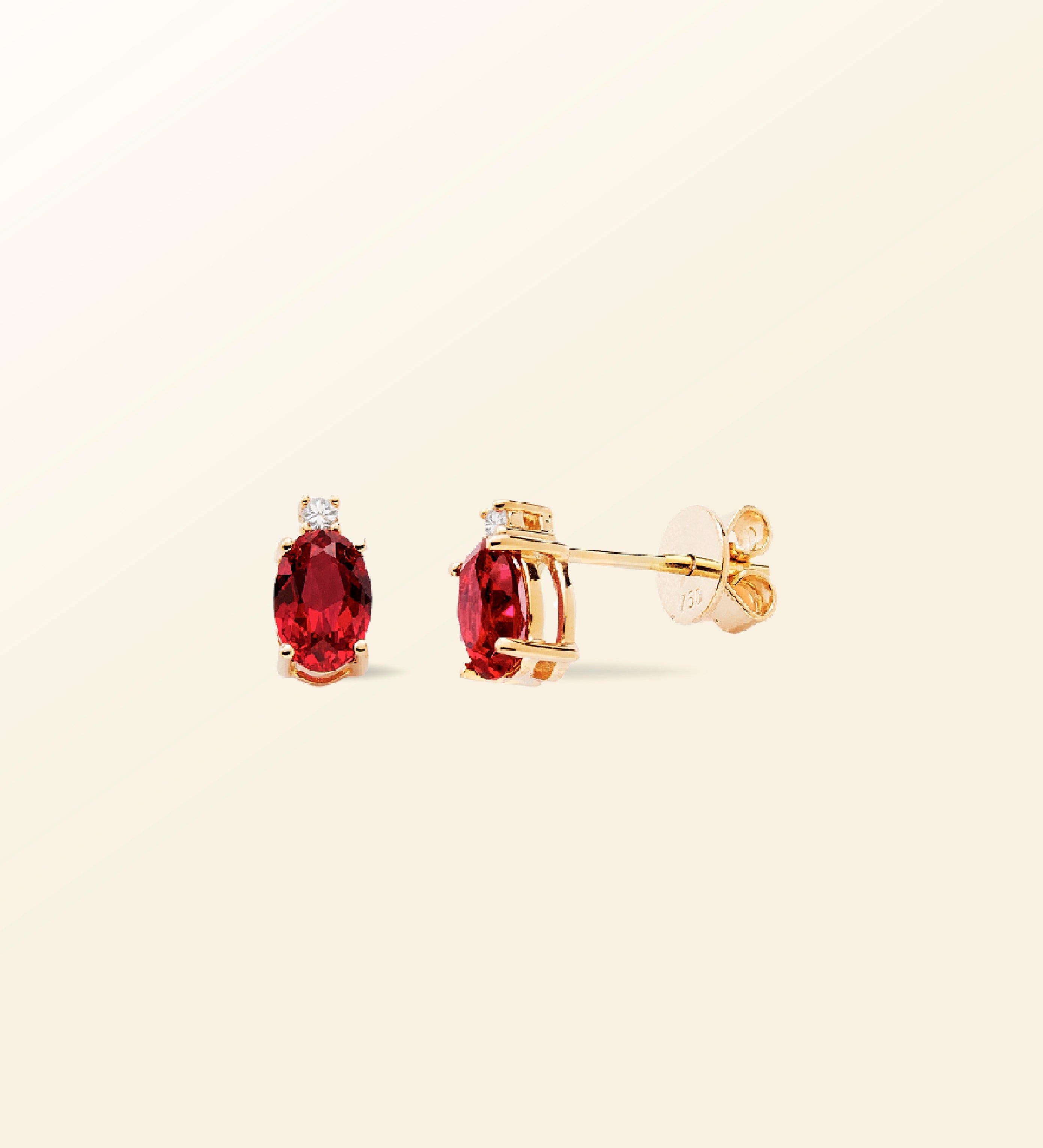 Boucles d’oreilles puces ovale & diamants