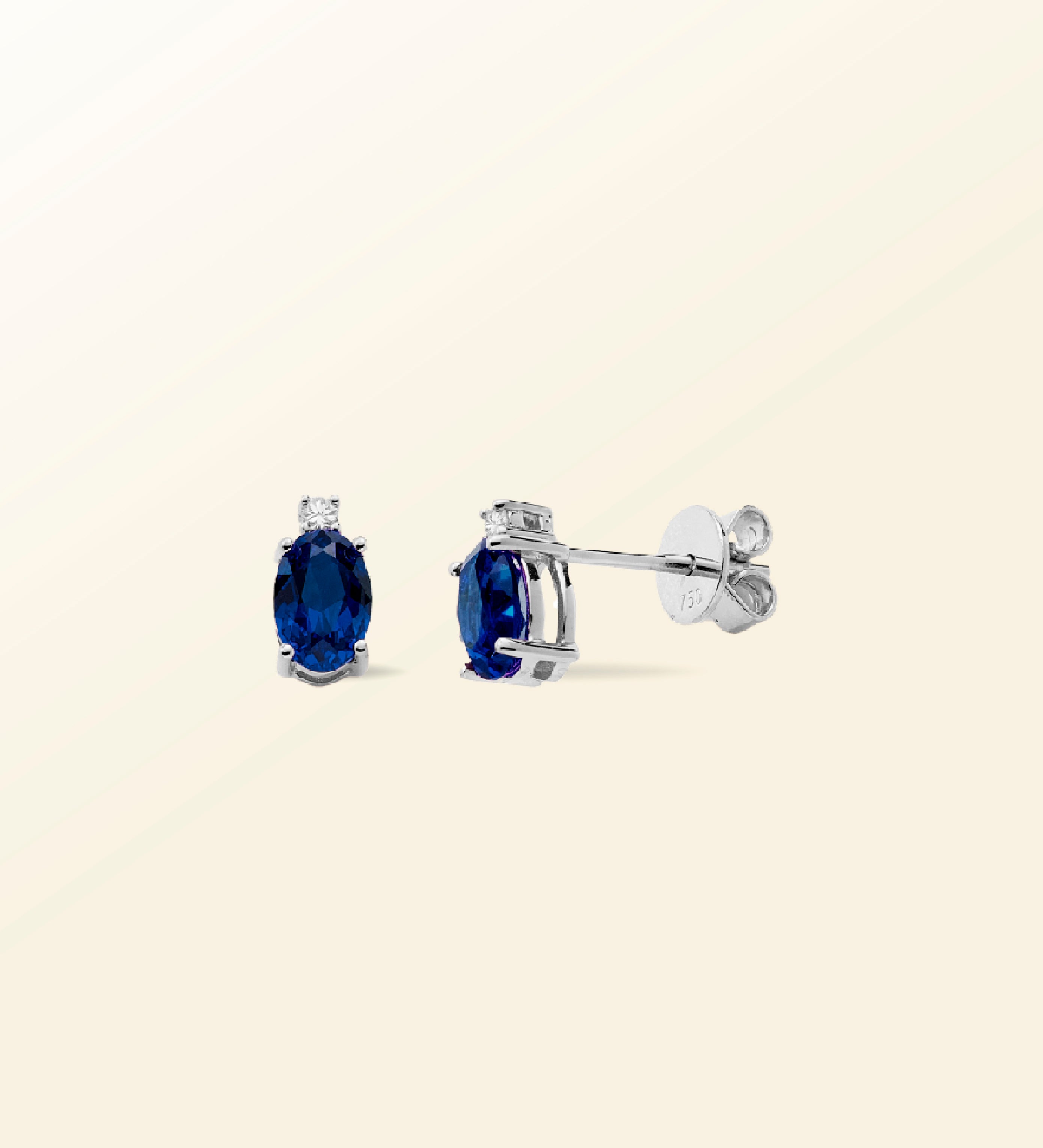 Boucles d’oreilles puces ovale & diamants