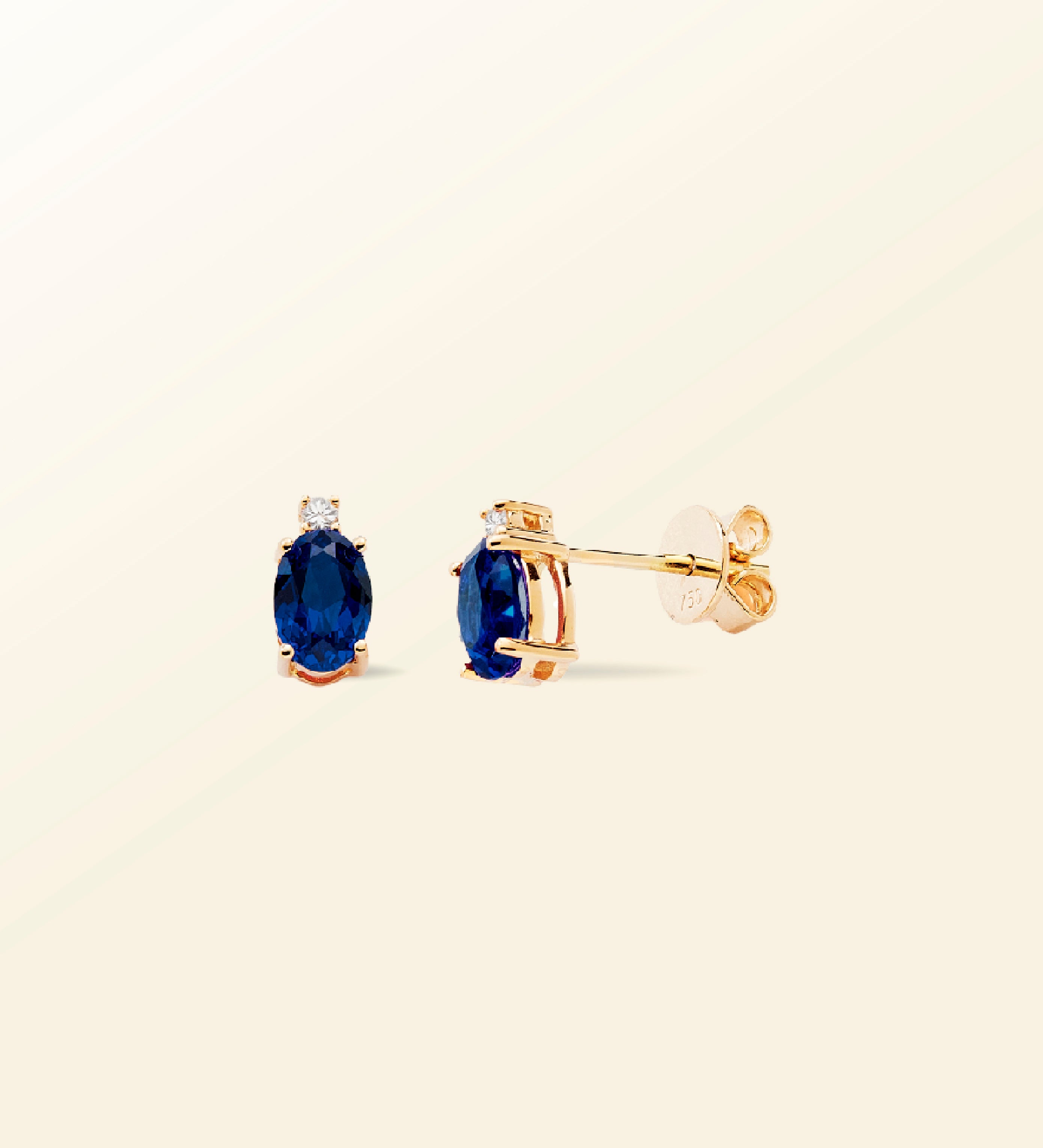Boucles d’oreilles puces ovale & diamants